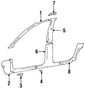 TRİM ACCENT ÖN DİREK İÇ BAKALİTİ 06-11 ELANTRA SAĞ 85820-29000-HMC